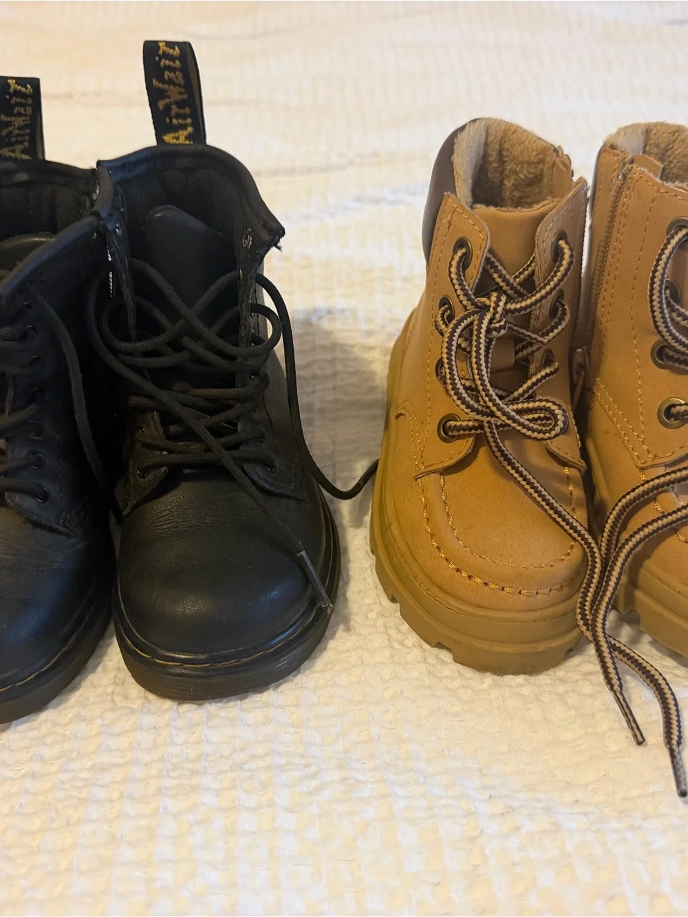 Dr. Martens Kids Black and Tan Lace-Up Boots - Dual Pair